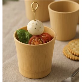 Vaso Reutilizable de Bambú Natural Catering 8,4x9,2x9cm (2 Uds)