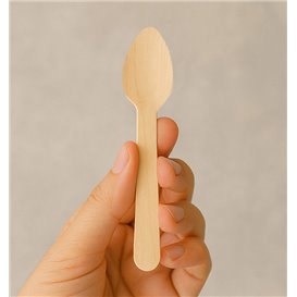 Mini Cuchara de Madera Eco 11cm en caja  (1.200 Uds)