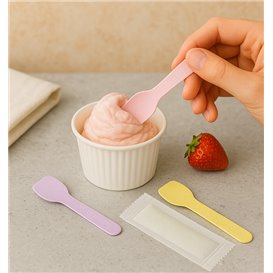 Cucharita Cartón Enfundada para Helado ‘'Tutti Frutti'’ 9cm (2.000 Uds)