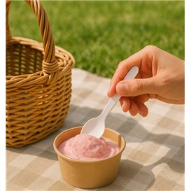 Cucharilla Cartón para Café Blanca 11,5cm (50 Uds)