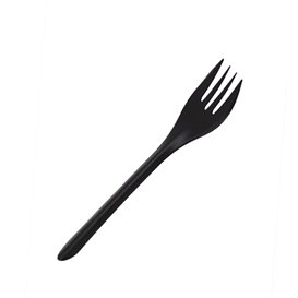 Tenedor Reutilizable PP Negro 17,5cm (25 Uds)