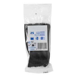 Cucharilla Postre Reutilizable PP Negra 12,4cm (1.000 Uds)