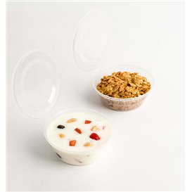 Tarrina Salsera Redonda Tapa Bisagra PP 180ml (100 Uds)