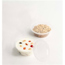 Tarrina Salsera Redonda Tapa Bisagra PP 180ml (100 Uds)