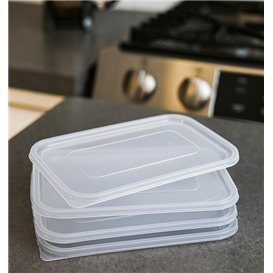 Tapa de PP para Envases Rectangulares Transparente 17,4x11,6cm (25 Uds)
