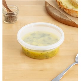 Envase de Plástico PP con Tapa Transparente “Deli Range” 240ml (40 Uds)