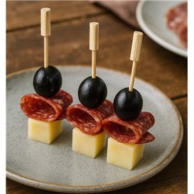 Pinchos de Bambú Cilindro 7cm (100 Uds)