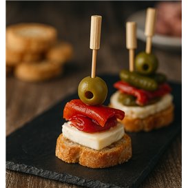 Pinchos de Bambú Cilindro 7cm (100 Uds)