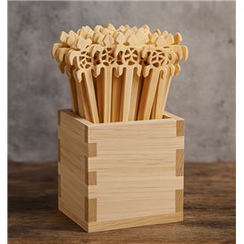 Pinchos de Bambú Tortuga para Bebida 12cm (50 Uds)