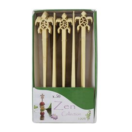 Pinchos de Bambú Tortuga para Bebida 12cm (50 Uds)
