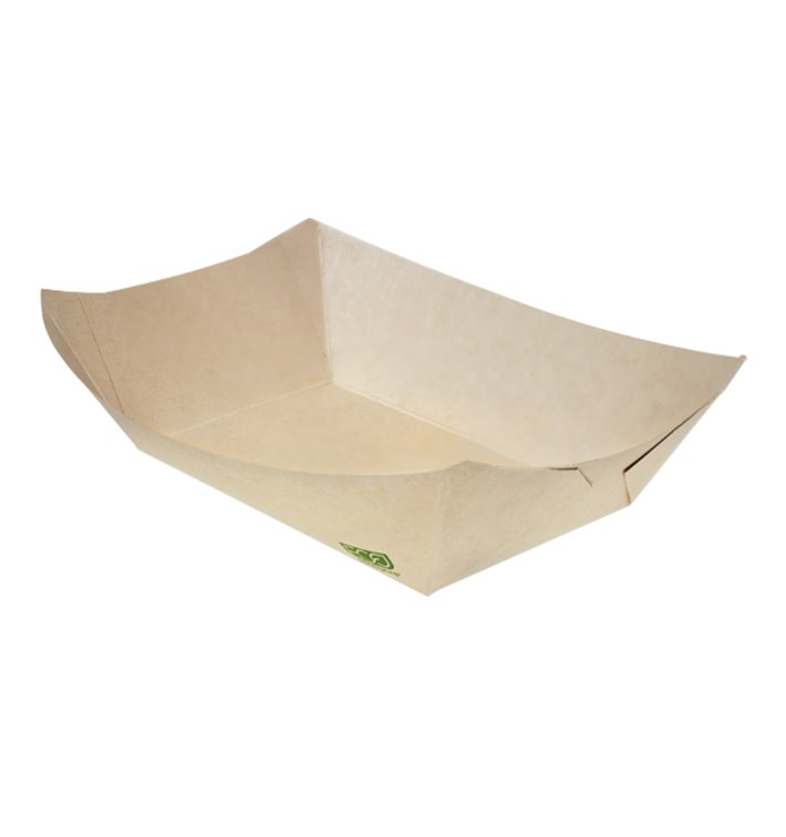 Barqueta Cartón de Bambú Kraft 350ml 16,5x12x4,4cm (1000 Uds)