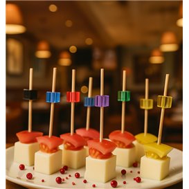 Pinchos de Bambú Cubo Surtido 7cm (1.200 Uds)