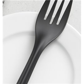 Tenedor Reutilizable PP Negro 17,5cm (50 Uds)