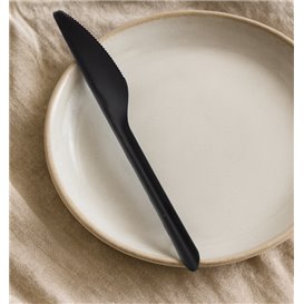 Cuchillo Reutilizable PP Negro 17,8cm (50 Uds)