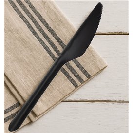 Cuchillo Reutilizable PP Negro 17,8cm (50 Uds)