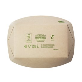 Barqueta Cartón de Bambú Kraft 700ml 20,5x15x5,2cm (500 Uds)