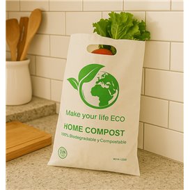 Bolsa Plástico Troquelada Bio Home Compost 20x33cm G80 (100 Uds)