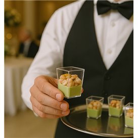 Vaso Cúbico de Degustación PS 50ml 3,8x3,8x5,2cm (200 Uds)