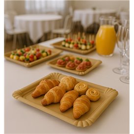 Bandeja de Cartón Rectangular Kraft 16x22 cm (1400 Uds)
