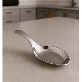 Cucharita Plástico para Salsas Plateada 10 cm (500 uds)