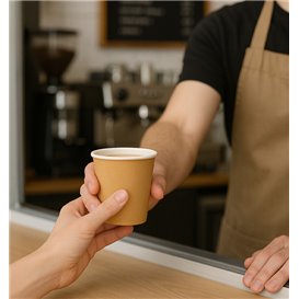 Vaso Cartón 9Oz/290ml Kraft Ø8,0cm (1.000 Uds)