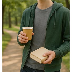 Vaso Cartón 9Oz/290ml Kraft Ø8,0cm (1.000 Uds)