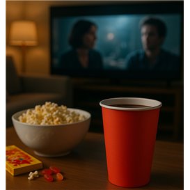 Vaso Cartón "Colores" Rojo 600ml Ø9,4cm (320 Uds)