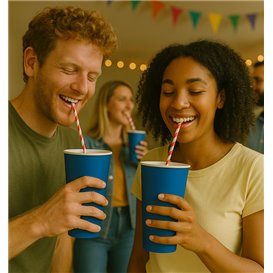 Vaso Cartón "Colores" Azul 600ml Ø9,4cm (20 Uds)