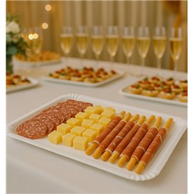 Bandeja de Cartón Rectangular Blanca 25x34cm (50 Uds)