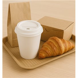 Tapa Travel con Agujero PS para Vaso Cartón 7Oz Blanca Ø7,2cm (2.000 Uds)