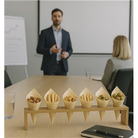 Soporte de Bambú con Conos 33,5x6x8cm (1 Ud)