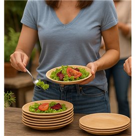 Plato Redondo Hoja de Palma Ø25cm (25 Uds)