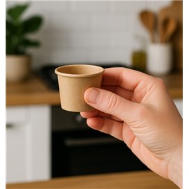 Tarrina Cartón Kraft para Salsas 30ml Ø4,3cm (1.000 Uds)
