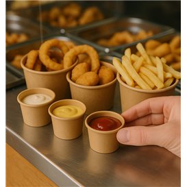 Tarrina Cartón Kraft para Salsas 30ml Ø4,3cm (1.000 Uds)