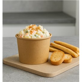 Tarrina Cartón Kraft para Salsas 100ml Ø7,3cm (1.000 Uds)