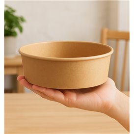 Ensaladera Cartón Kraft-Kraft 1.000ml Ø16,6cm (300 Uds)