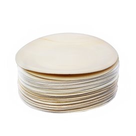 Plato de Madera Redondo Ø15,5cm (50 Uds)