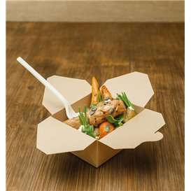 Caja Americana Cartón de Bambú Kraft 10,7x9x6,5cm 700ml (400 Uds)