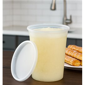 Envase de Plástico PP con Tapa Transparente “Deli Range” 960ml (40 Uds)