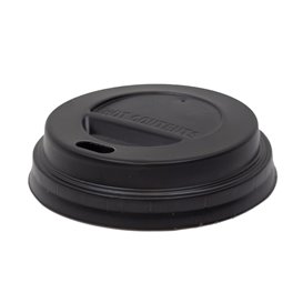 Tapa Travel con Agujero PS para Vaso Cartón Negra Ø6,2cm (1.000 Uds)