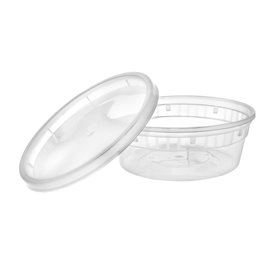 Envase de Plástico PP con Tapa Transparente “Deli Range” 240ml (240 Uds)