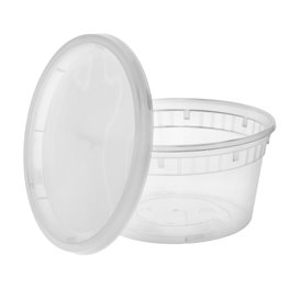 Envase de Plástico PP con Tapa Transparente “Deli Range” 360ml (40 Uds)