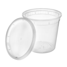 Envase de Plástico PP con Tapa Transparente “Deli Range” 720ml (40 Uds)