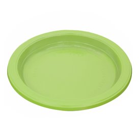 Plato de Plástico PS Reutilizable Llano Verde Lima Ø220mm (300 Uds)