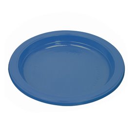 Plato de Plástico PS Reutilizable Llano Azul Oscuro Ø165mm (25 Uds) Plato de Plástico PS Reutilizable Llano Azul Oscuro Ø165mm (25 Uds)