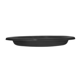 Plato de Plástico PS Reutilizable Llano Negro Ø165mm (25 Uds)