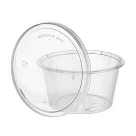 Tarrina Salsera PP Transparente con Tapa 120ml (100 Uds)