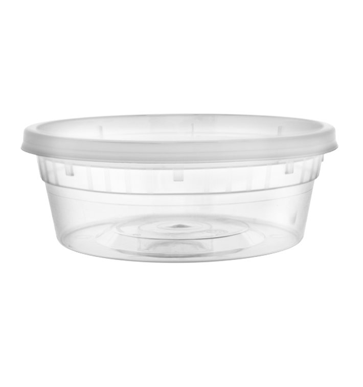 Envase de Plástico PP con Tapa Transparente “Deli Range” 250ml (240 Uds)