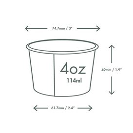 Tarrina de Cartón para Helado 4Oz/114ml (1.000 Uds)