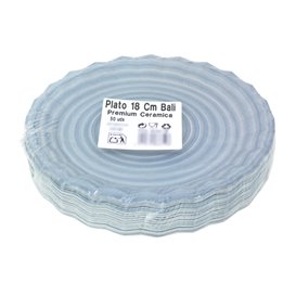 Plato de Cartón Impresión Cerámica "Bali" Ø18cm 290g/m² (500 Uds)